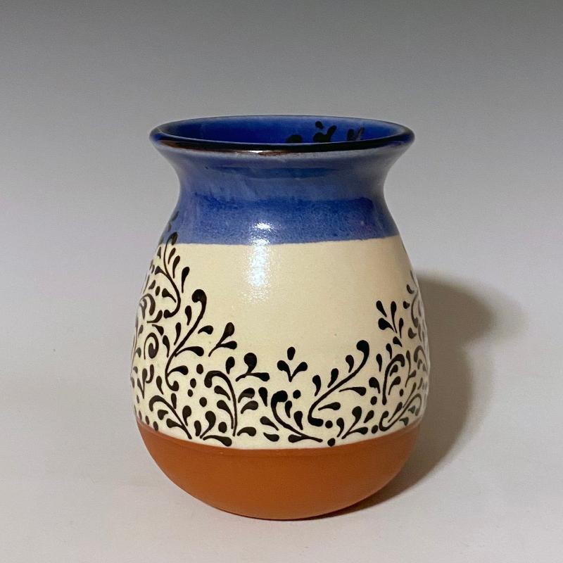 Black and Blue bud vase