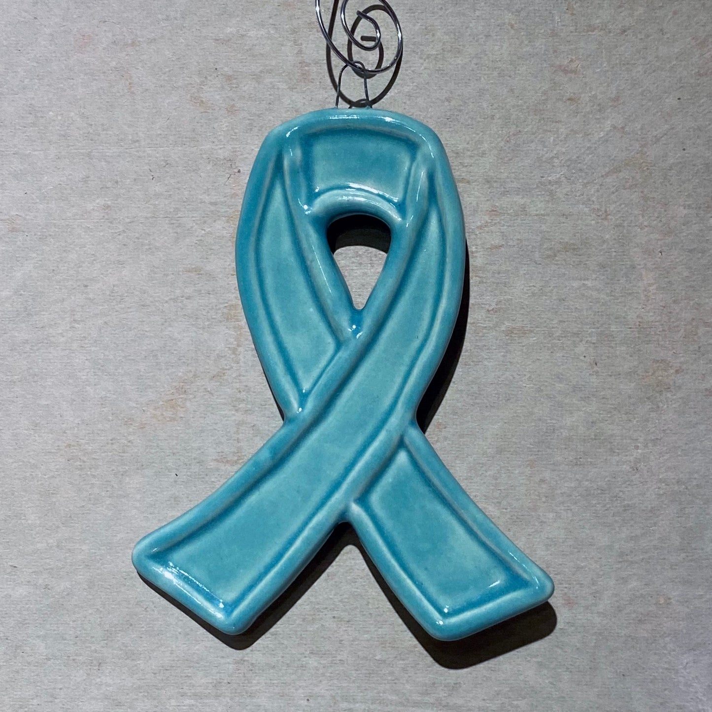 Teal Ribbon Ornament
