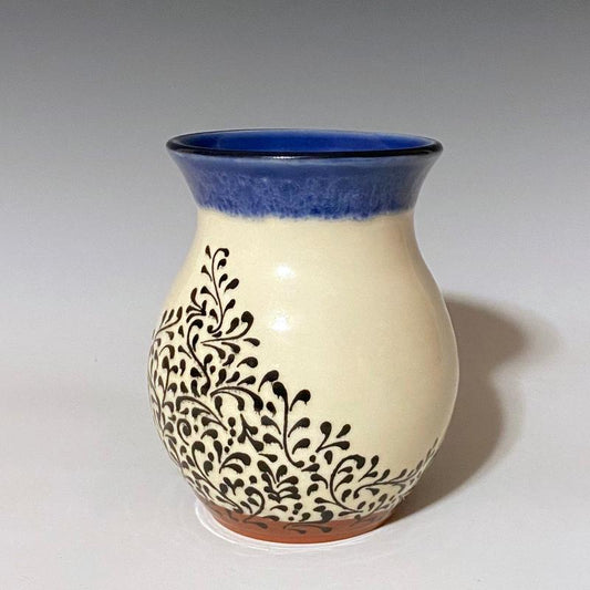 Black and Blue bud vase